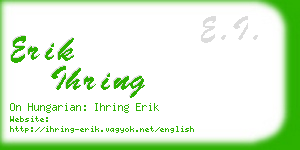 erik ihring business card